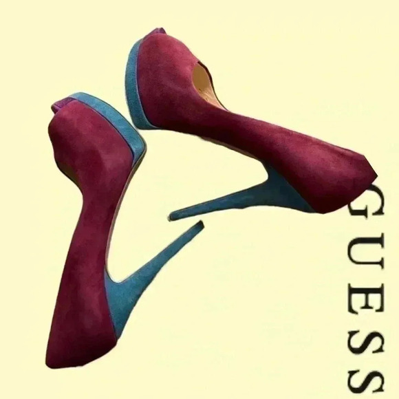 Guess  Colour Block Suede Heels - Picture 5 of 11